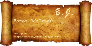Boros József névjegykártya